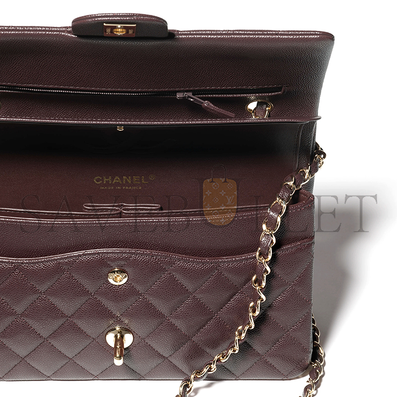 CHANEL CLASSIC FLAP 11.12 HANDBAG DARK BROWN A01112 (25.5*15.5*6.5cm)